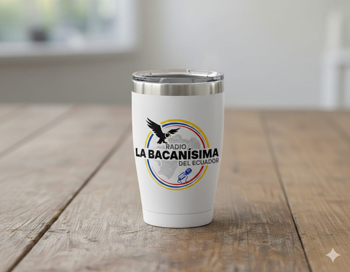 Vaso térmico de Radio La Bacanísima del Ecuador